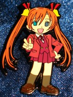 Mahou Sensei Negima Pin: 1½" Kagurazaka Asuna in School Uniform (Metal)