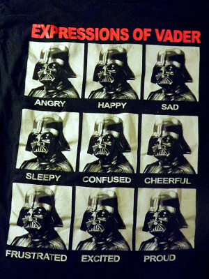 Star Wars T-Shirt: Expressions of Vader (Large)