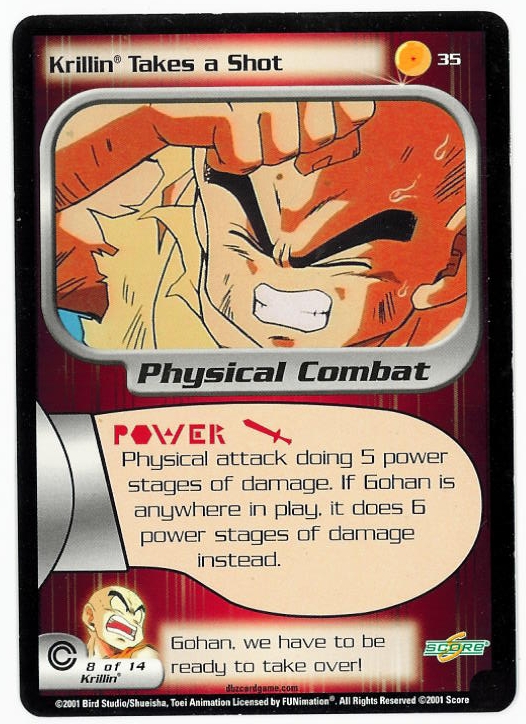 Chameleon S Den Dragon Ball Z Ccg Game Card Krillin Takes A Shot