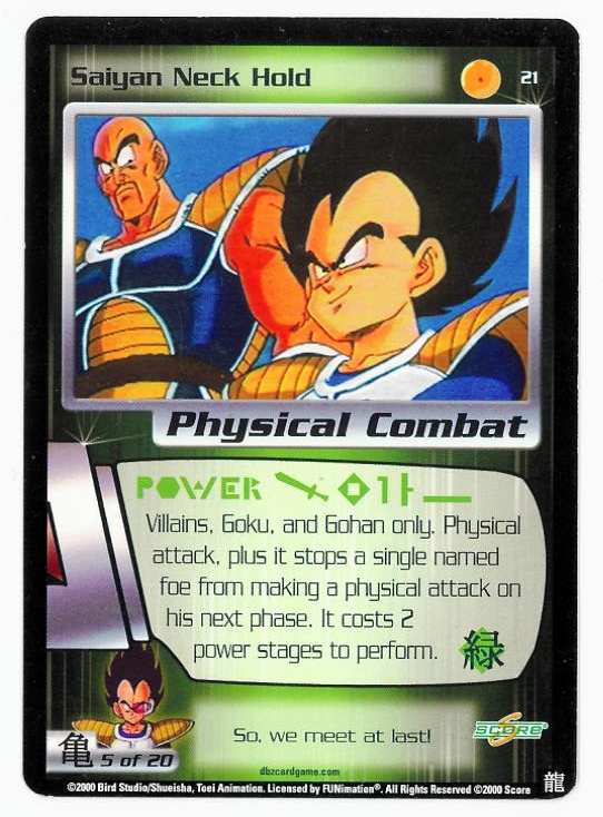 Chameleon S Den Dragon Ball Z Ccg Game Card Saiyan Neck Hold