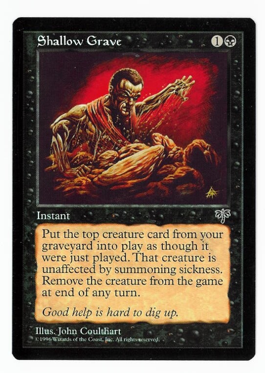 Mtg Mirage Shallow Grave 5 Available