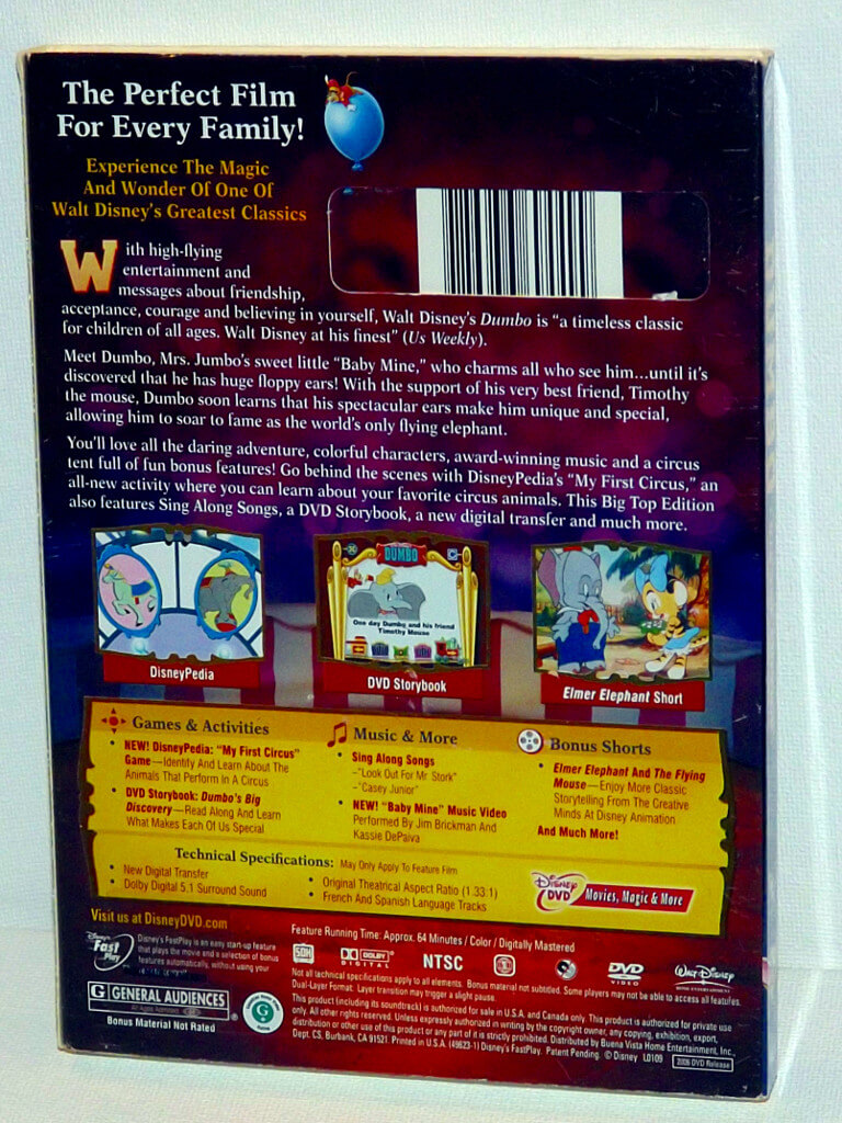 Chameleon S Den Dvd Dumbo Big Top Edition