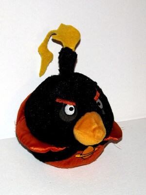 Angry Birds Plushie: 6" Bomb Black Bird, Space Version