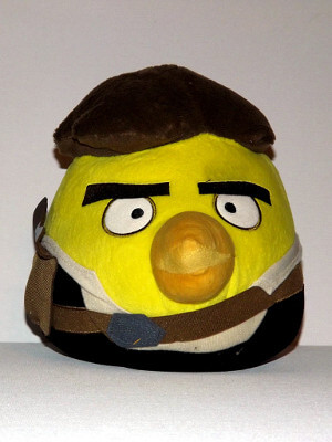 Angry Birds Plushie: 8½" Chuck the Yellow Bird, as Wing Solo aka Han Solo from Star Wars